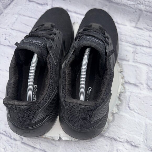 Adidas Duramo 9 Mens Size 12.5 Triple Black Walking Running Shoes Sneakers - Picture 8 of 14